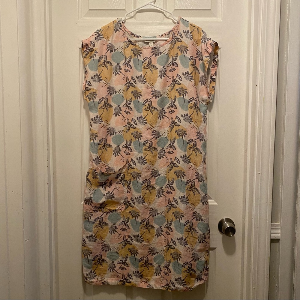 Garnet Hill 100% Linen Shift Dress